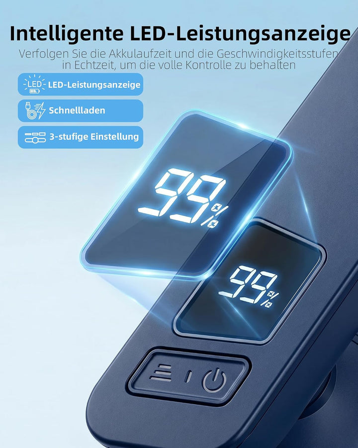 FrSara Nackenventilator, Tragbarer leiser Halsventilator, 3 Stufen | moderner Neck Fan mit Akku, 360