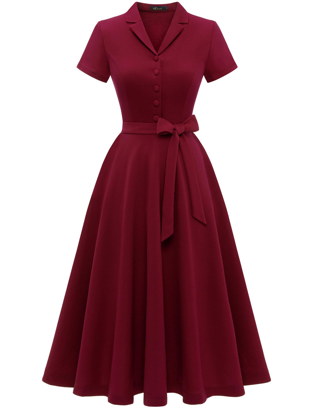 Wedtrend Vintage Cocktailkleid Damen A Linie Midilang V-Ausschnitt Abendkleid Elegant Freizeitkleide