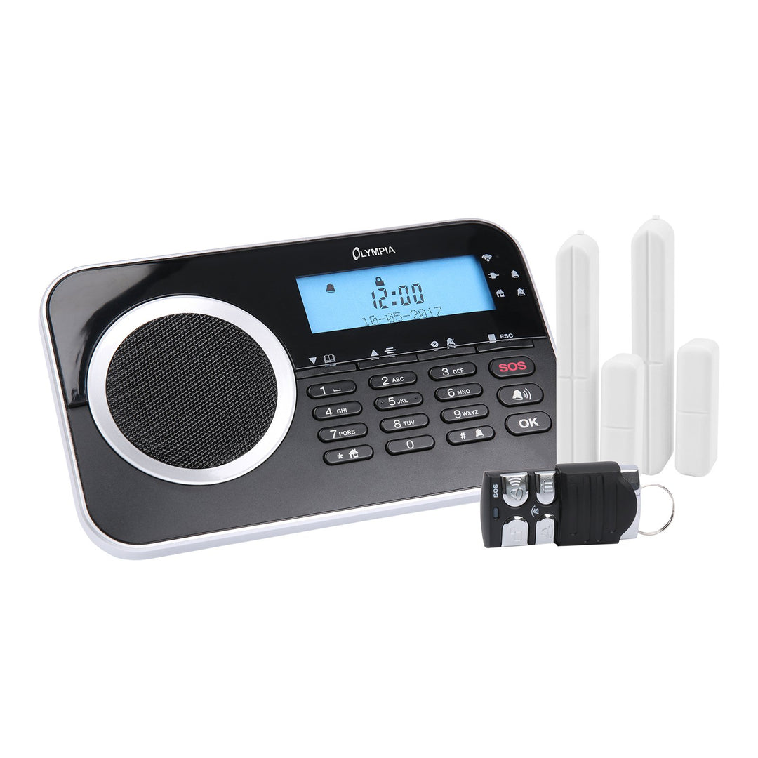 OLYMPIA Protect 9730 das Neue drahtlose GSM Alarmanlagen-Set mit 2 Tür-/Fensterkontakten und Fernbed