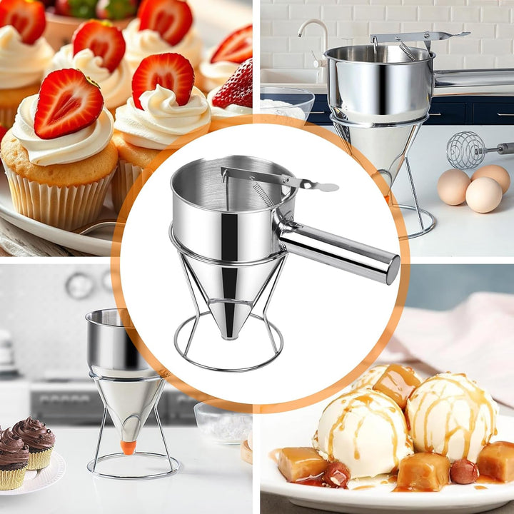 Teigportionierer Pfannkuchen Teigspender Teigportionierer Edelstahl für Pfannkuchendesserts (1200ML)