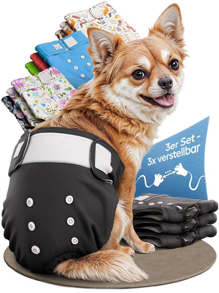 HUND IST KÖNIG Hundewindeln für Hündinnen (3 Stück) - Hochabsorbierende Läufigkeitshose für Hündinne