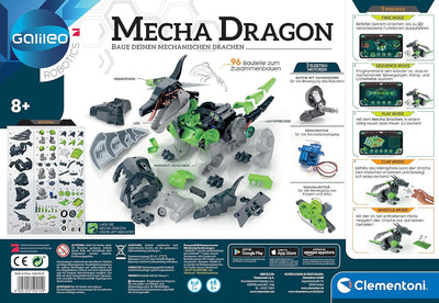 Galileo Robotics – Mecha Dragon, Drachen-Roboter Modellbausatz, 3 Motoren, Sensoren & App-Steuerung,