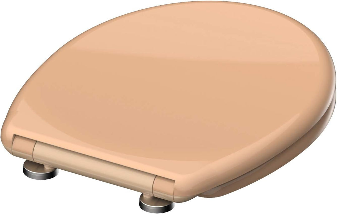 SCHÜTTE WC-Sitz Duroplast BEIGE, Toilettensitz mit Absenkautomatik und Schnellverschluss für die ein
