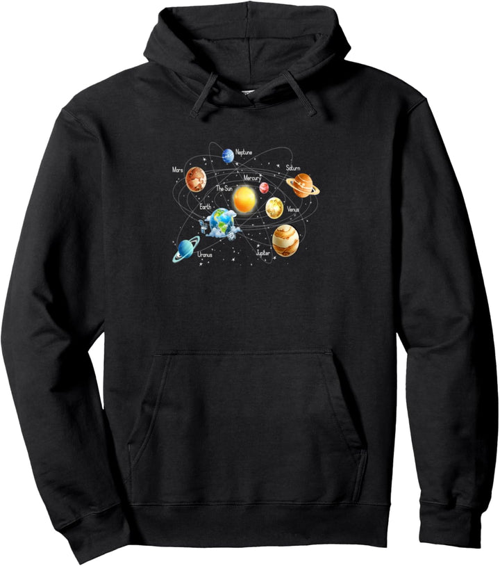 Sonnensystem Design Astronomie Sonne Mond Pullover Hoodie