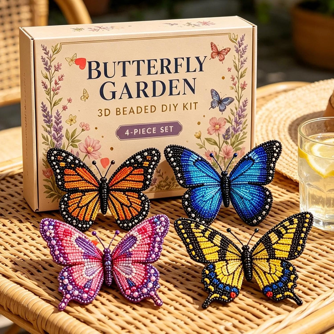 Generisch Mini 3D Perlen Tier Bastelset – Perlen Stickerei Set für Erwachsene &amp; Anfänger – 4 Designs