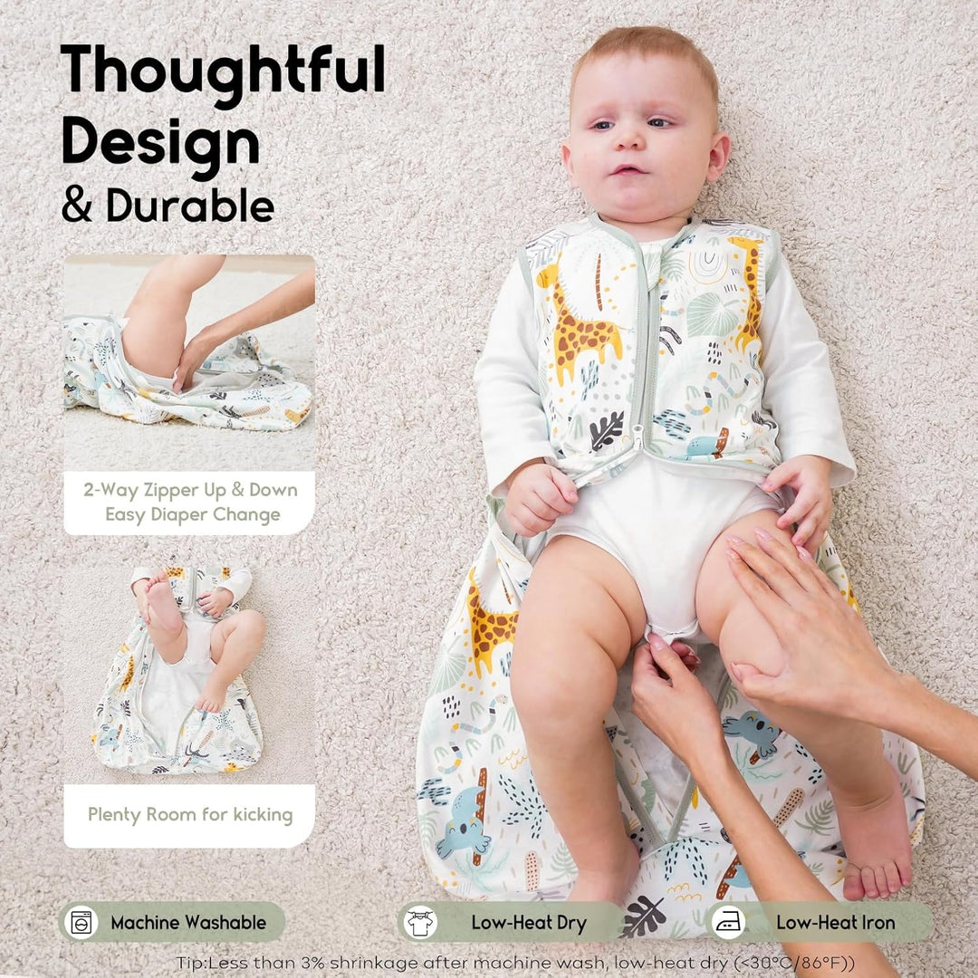 Yoofoss Schlafsack Baby Sommer 1.0 Tog - 2er Pack 100% Baumwolle Sommerschlafsack Herbst Babyschlafs