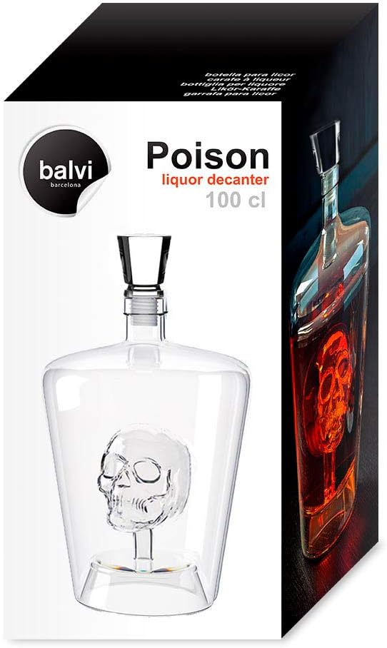 balvi - Poison Spirituosen. Spirituosen 1 l Fassungsvermögen. Darin befindet Sich EIN Schädel. Herge