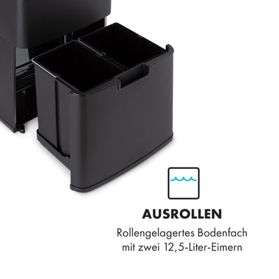 Klarstein Royal Trash Sensor-Mülleimer, 72 L Volumen in 4 Behältern, Restmüll & Recycling-Abfälle: 4