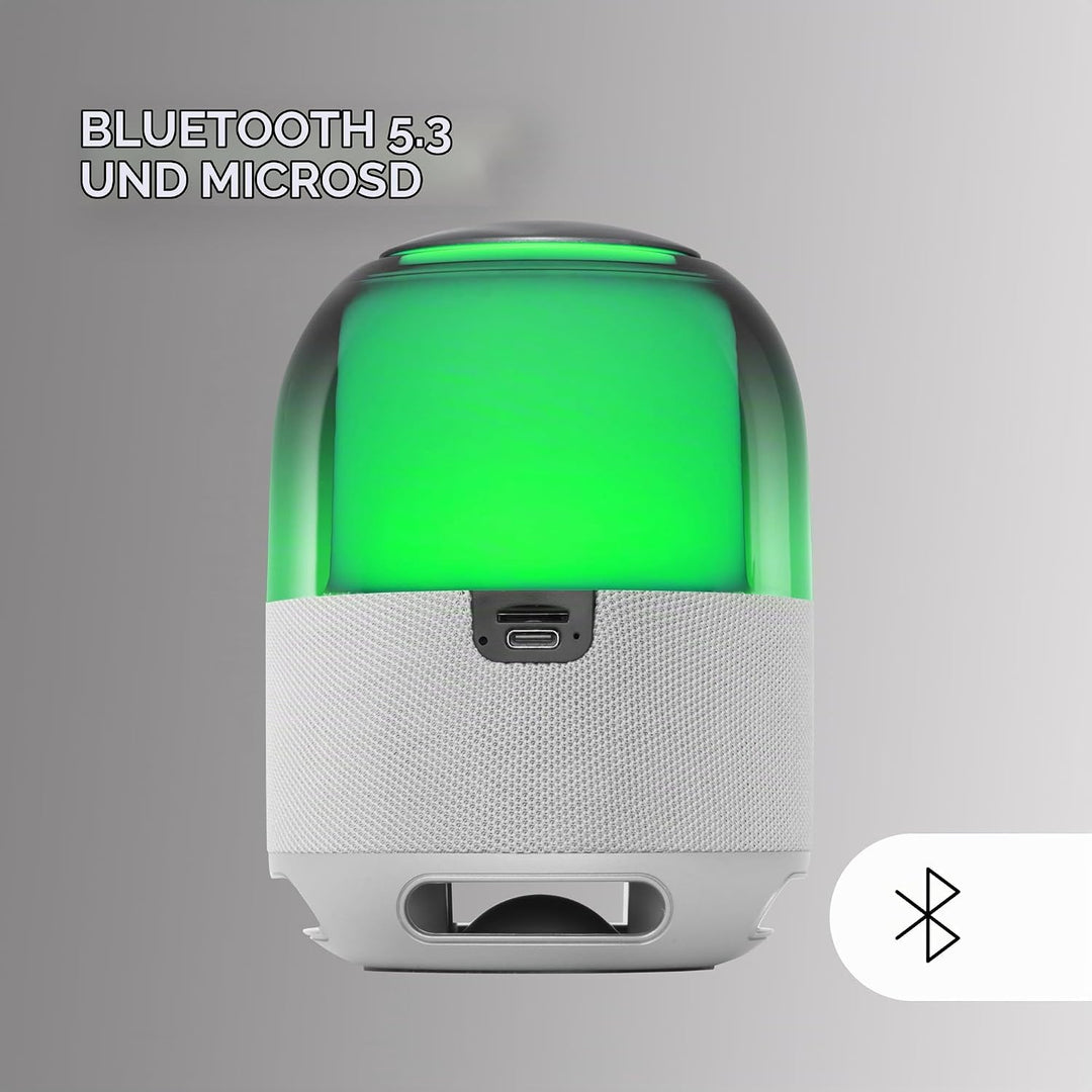 Mars Gaming MS-Flow, Tragbarer 15W Bluetooth-Lautsprecher, Leistungsstarker Klang mit DeepBass 57mm