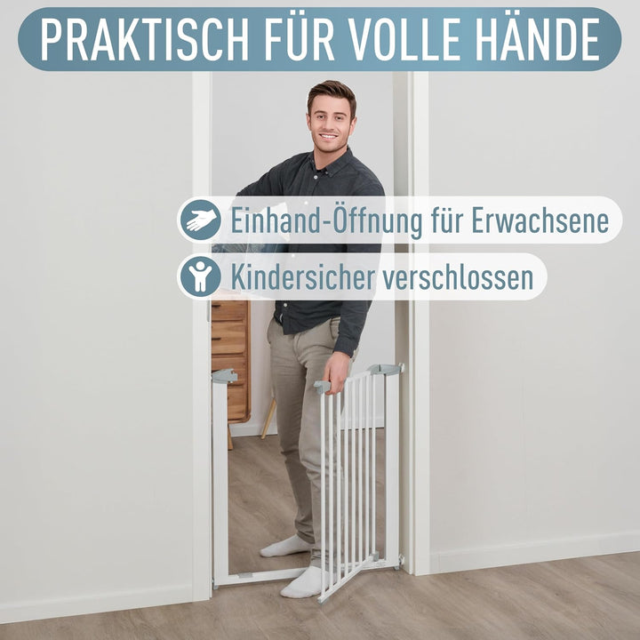 ib style Türschutzgitter Yael für Babys 73,5-81,5 cm - Ohne Bohren, Treppenschutzgitter zum Klemmen,