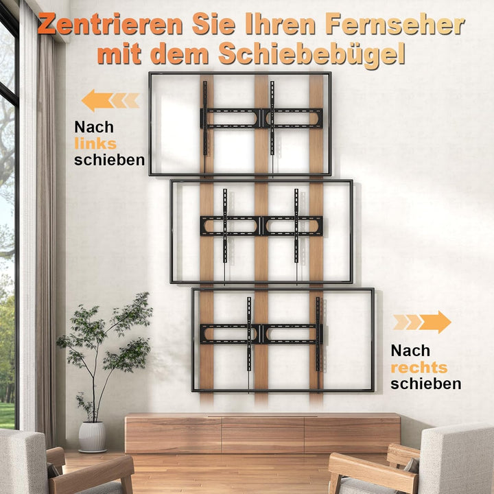 Universal TV-Wandhalterung Ultra Slim für 37-140-Zoll-TVs - Schwerlast TV Halterung bis zu 125 kg, M