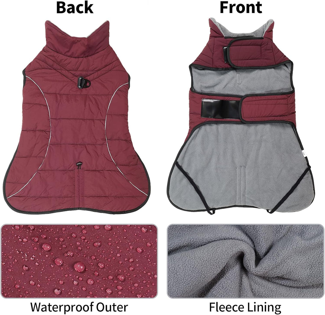 HEYWEAN Mantel Hund Wasserdicht Hundemantel Warm Winter Hundejacke Fleece Hunde Pullover Wintermante