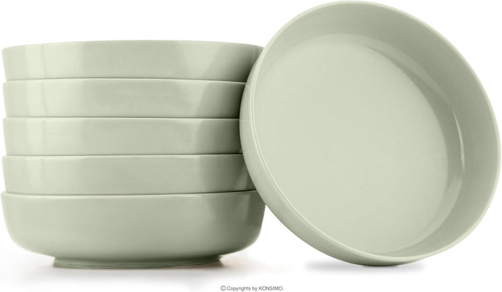 Konsimo. Elegant Suppenteller Set 6er - Schale aus Keramik - Pastateller und Tiefteller für 6 Person