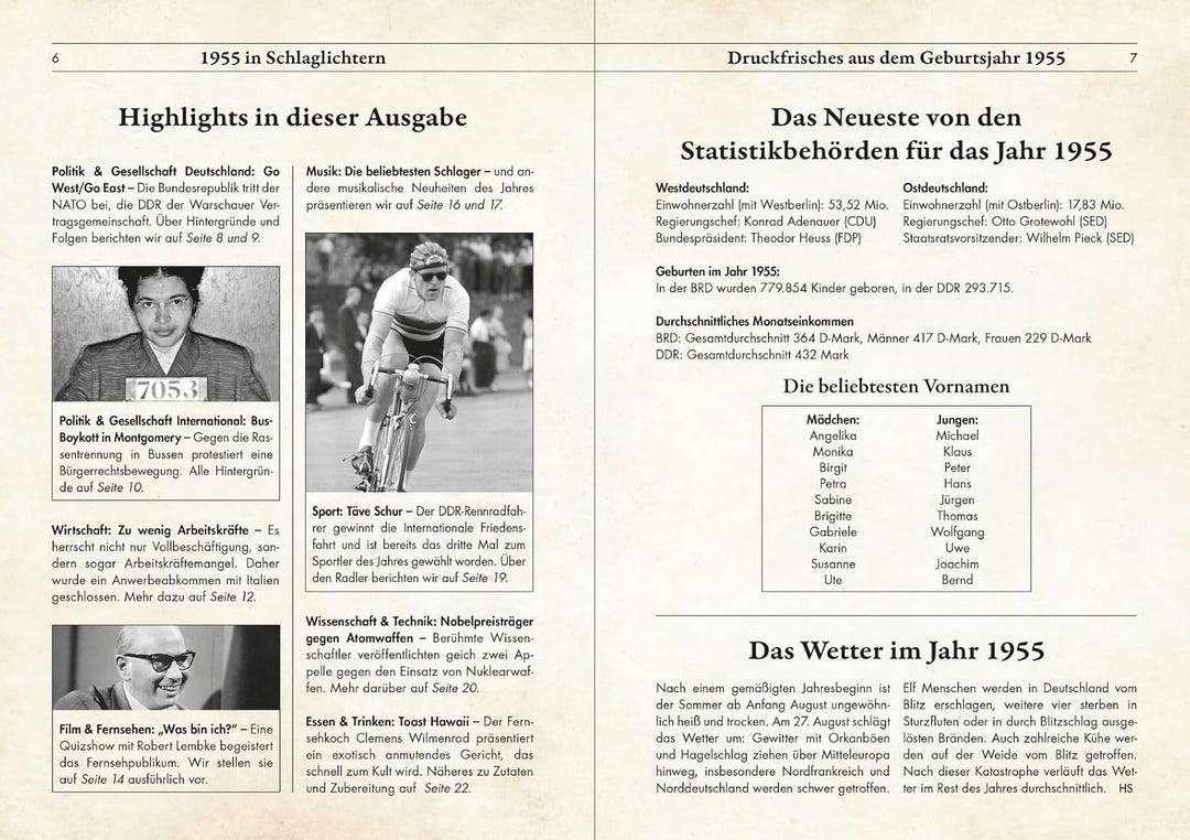 1955 - Geburtstagskurier: Druckfrisches aus Kindheit und Jugend | Zum 70. Geburtstag (Geburtstags-Ze