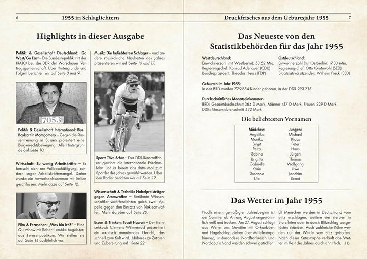 1955 - Geburtstagskurier: Druckfrisches aus Kindheit und Jugend | Zum 70. Geburtstag (Geburtstags-Ze