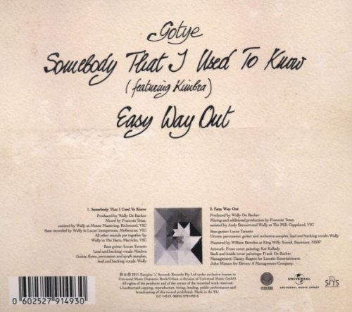 Somebody That I Used to Know 2 Track), Audio-CD