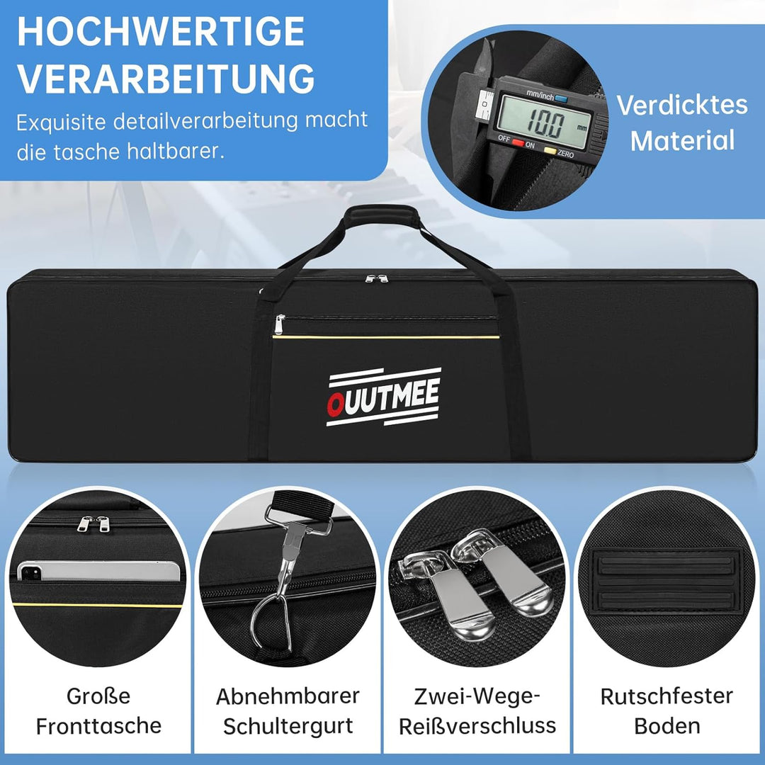 88 Keyboard Tasche Zwei Möglichkeiten Zum Tragen,136 x 18 x 34 cm Keyboard Piano Tasche,600D Waterpr