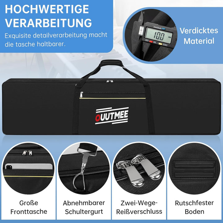 88 Keyboard Tasche Zwei Möglichkeiten Zum Tragen,136 x 18 x 34 cm Keyboard Piano Tasche,600D Waterpr