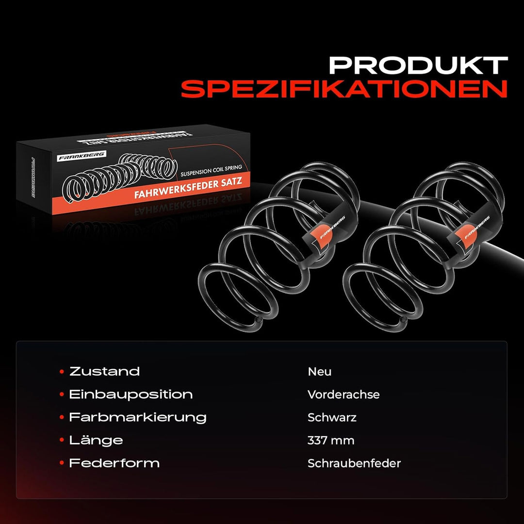 Frankberg 2x Federn Fahrwerksfeder Vorderachse Kompatibel mit Note E11 NE11 1.4L MPV 2006-2012 Repla