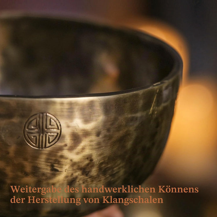 Fay Bless Handgefertigtes tibetisches Klangschalen-Set – Nepalesische Meditations-Klangschale für Yo