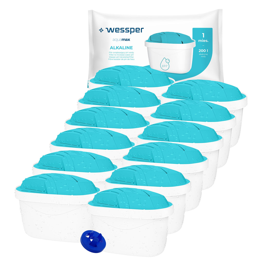 Wessper Alkalisches Wasser-Alkalische Wasserfilter Kartusche, hoher pH-Wert, Pack 12, Pack 12