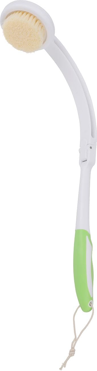 Eincremhilfen: 2er-Set Rücken-Eincremehilfen & Duschbürsten, 6 Köpfe, klappbar 41,5cm (Rückeneincrem
