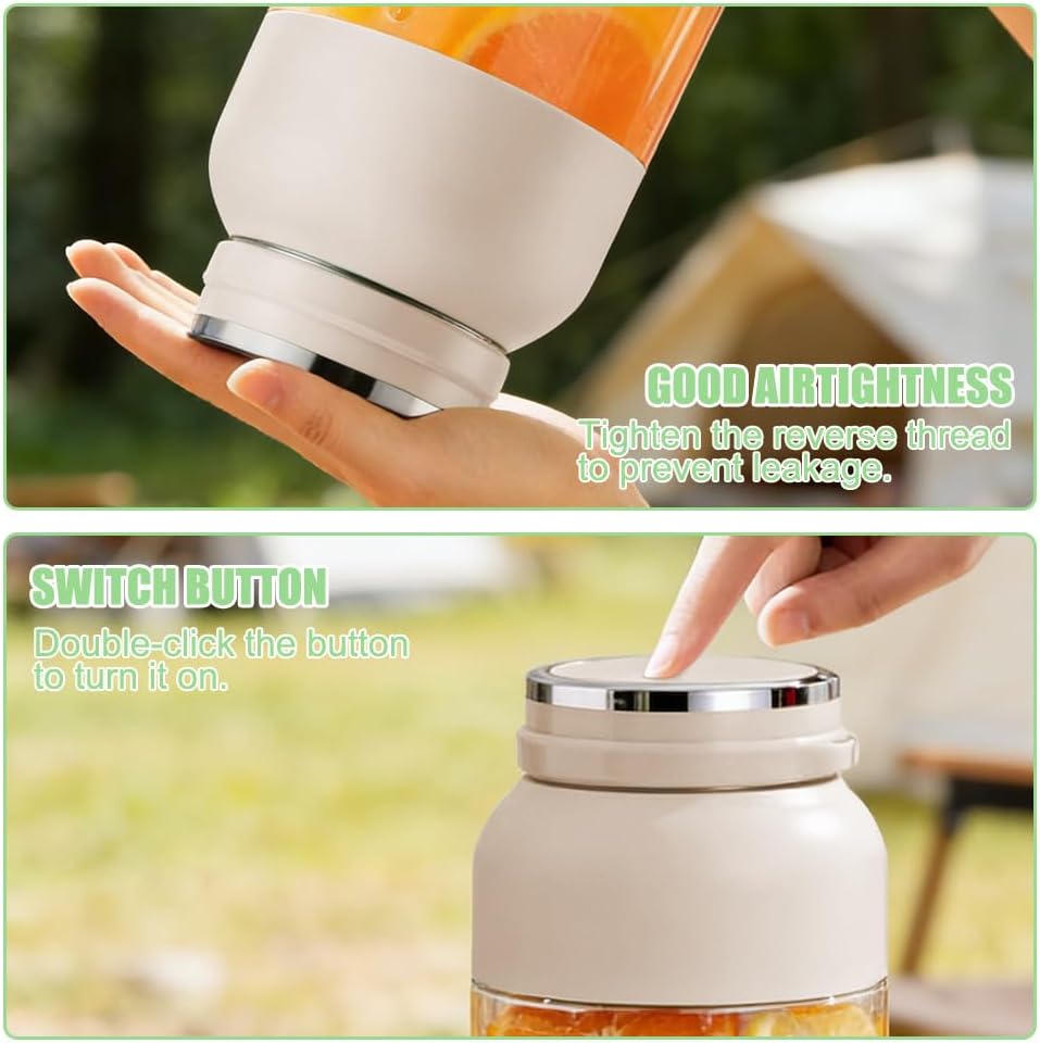 Tragbarer Mixer Smoothie Maker, Mixer to go 1200 ml, Wiederaufladbar Standmixer Blender Bottle mit 3