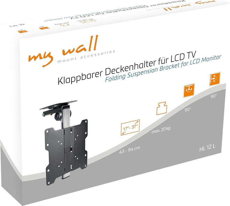 mywall HL12L TV Wand-/-Deckenhalterung 43,2cm (17") - 94,0cm (37") zum Unterbau unter Hägeschränken