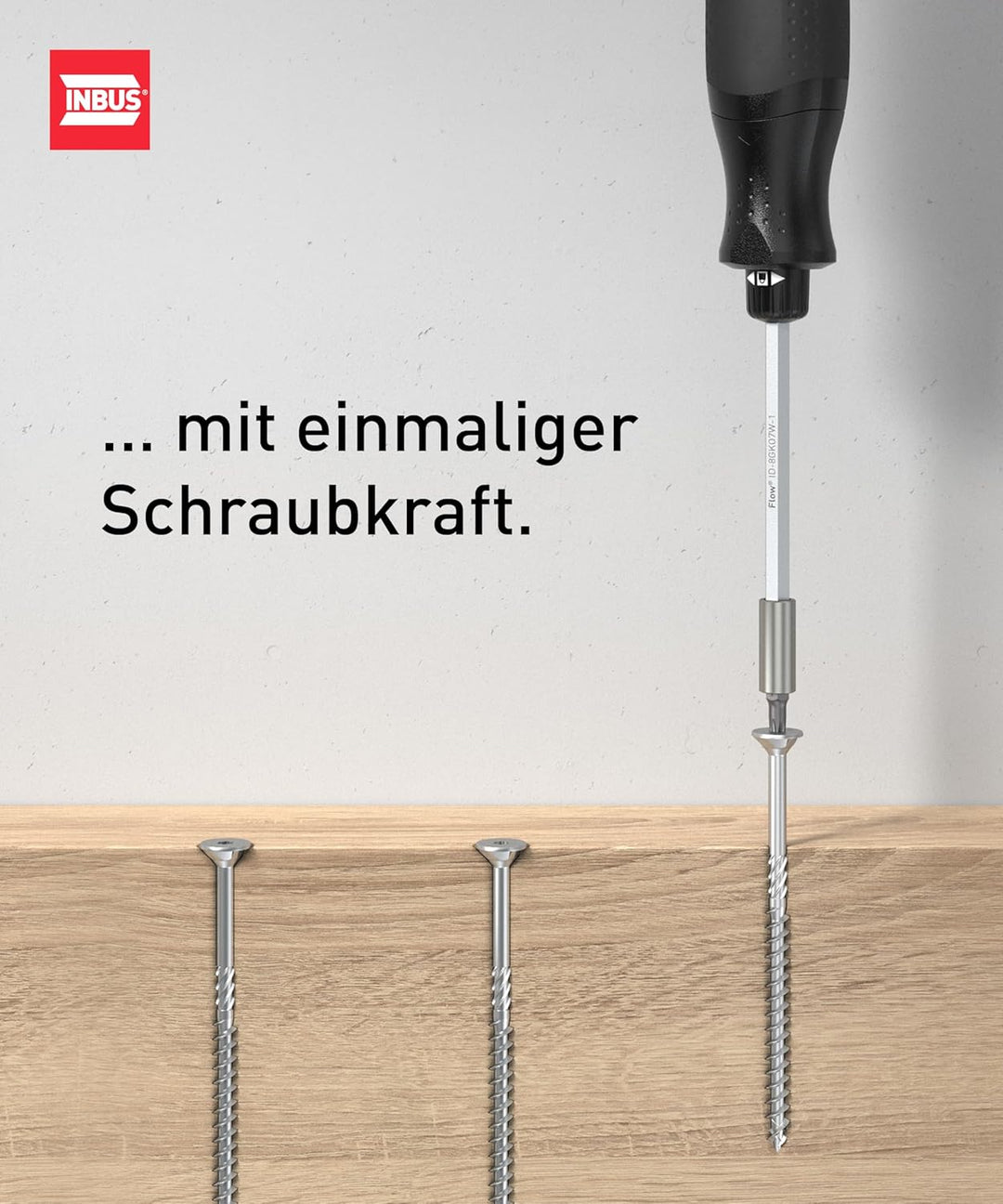 INBUS® Flow 73424 Schraubendreher inkl. 12 Bits, mit FlowDrive & HybridTouch