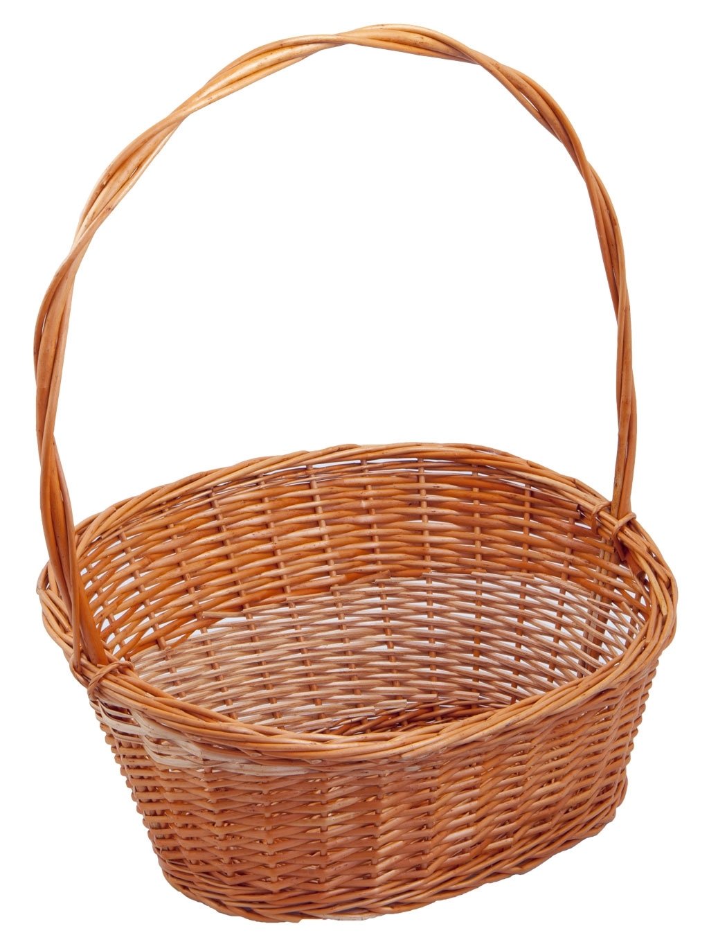 Geschenkkorb "Schräg" oval, braun, T 37cm x B 50cm x Hv 14cm x Hh 22cm Vollweide - Einfachflechtung