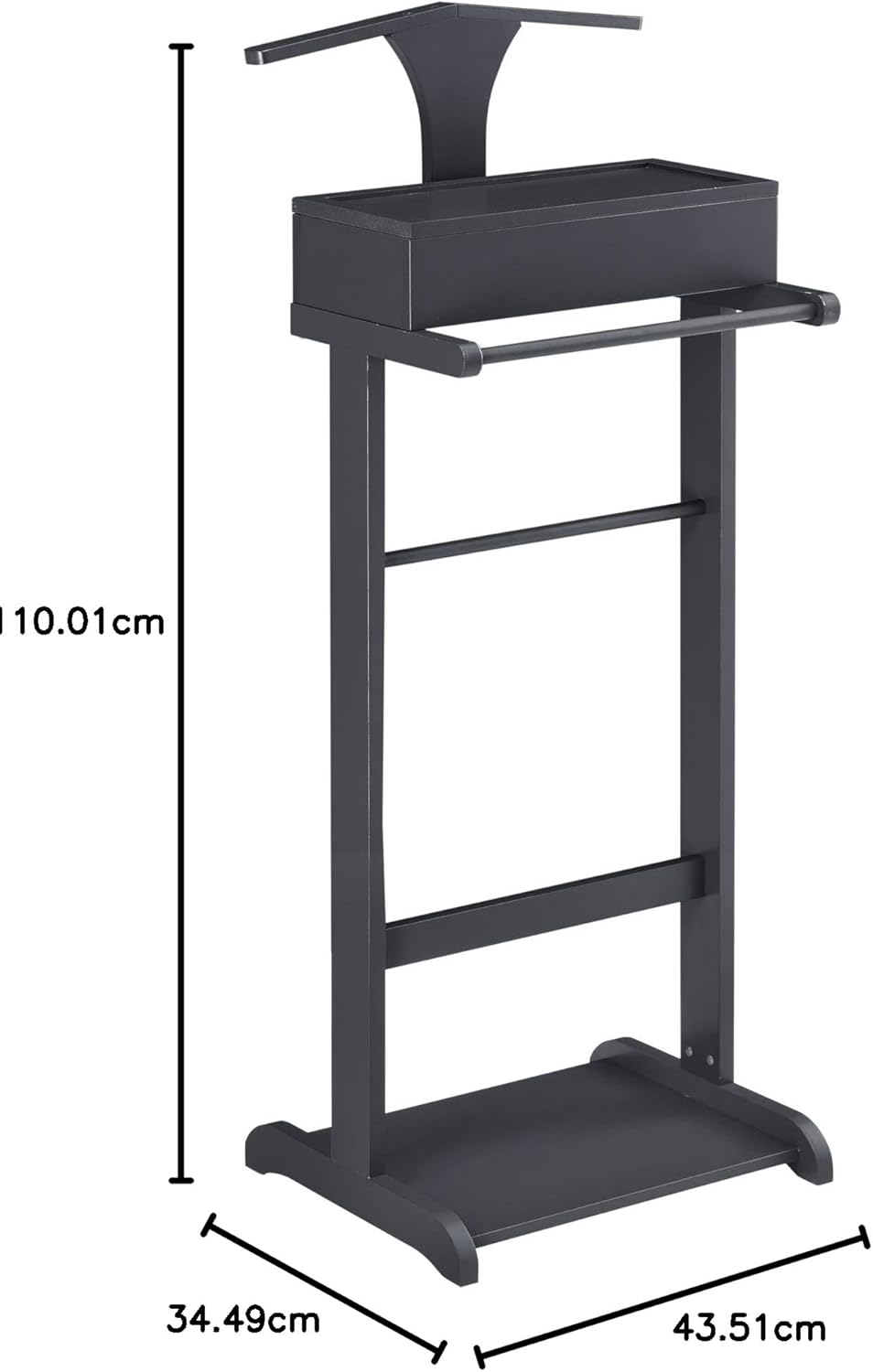 [en.casa] Herrendiener Lulboll Stummer Diener mit Kleiderbügel und Hosenhalter Kleiderständer mit Sc