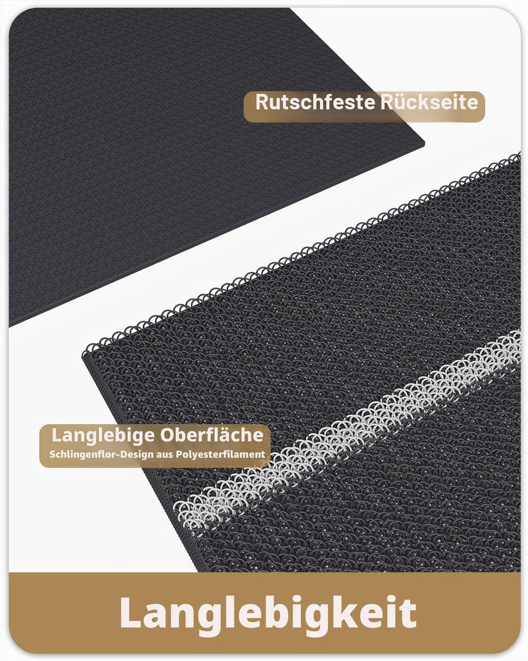 Color G Fussmatte Aussen Innen 60 x 120 cm, Grosse Schmutzfangmatte Aussen rutschfest Wetterfest, Fu
