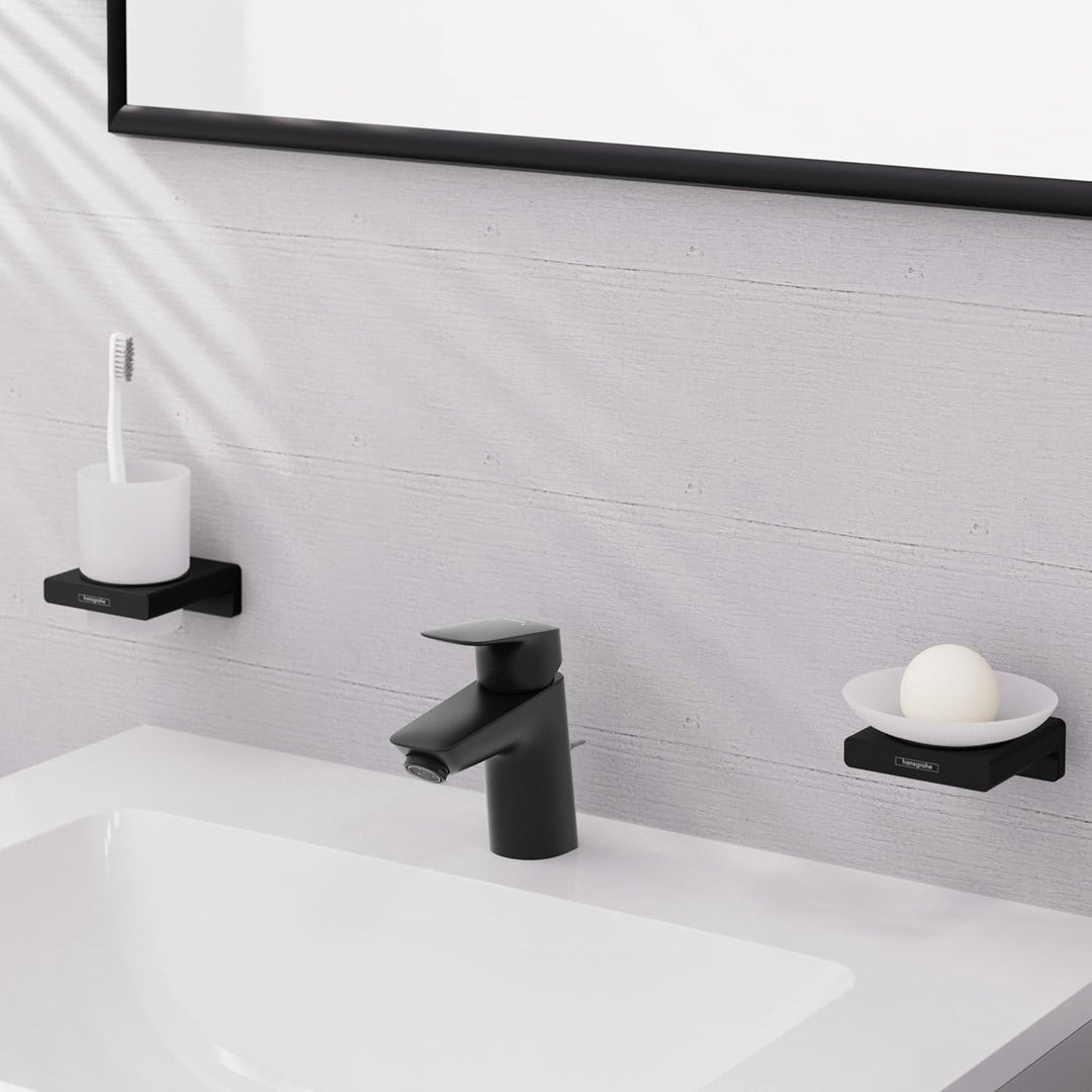 hansgrohe Logis - Waschtischarmatur mit Zugstange aus Metall, Wasserhahn Bad mit Auslauf Höhe 70mm,
