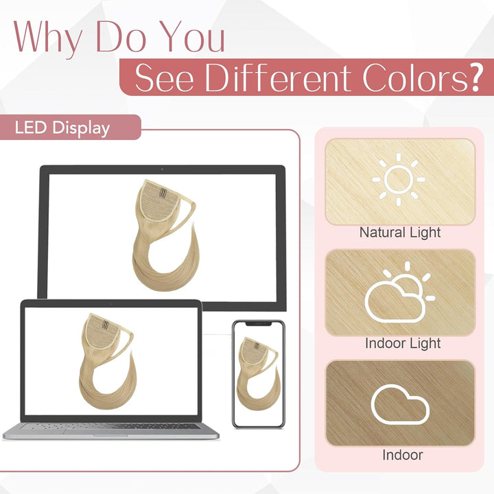 S-noilite Ponytail Extensions Echthaar Wrap Around - 100% Real Echthaar - Pferdeschwanz Haarverlänge