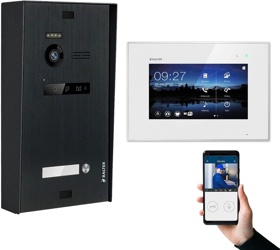 Nonic Balter EVO Aufputz Video-Türsprechanlagen WLAN Set 1 Familienhaus (1x Türstation mit Kamera Sc