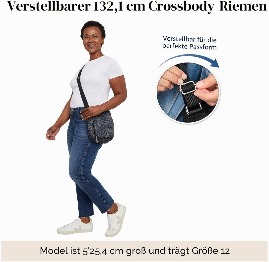 Baggallini Criss Cross Crossbody Bag Midnight Blossom, Midnight Blossom