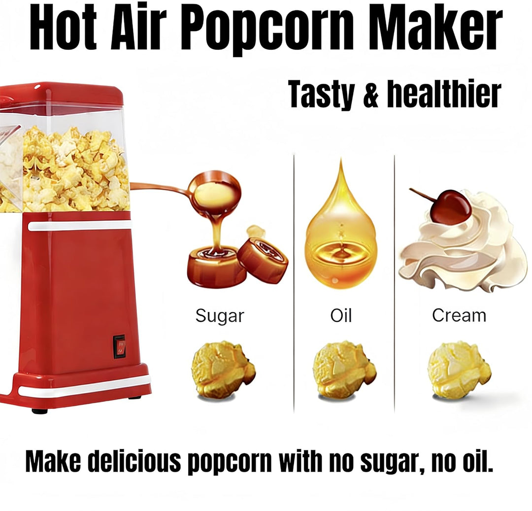 Kleiner Heim-Popcornmaschine, 3-Minuten-Schnellpopping, platzsparendes Kompakt-Design, transparente