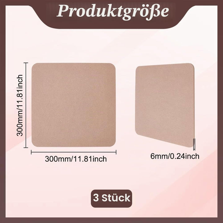UNICRAFTALE 3 Stück Quadratischer Töpferscheibenschläger 30cm Keramik Ton Wurfschläger Töpferschläge