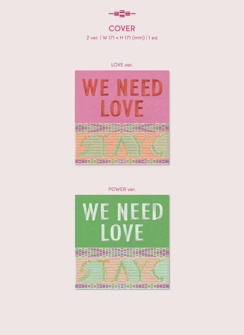 Dreamus STAYC - WE NEED LOVE 3rd Einzelalbum + gefaltetes Poster (POWER VER.), 171 x 171 mm (L200002
