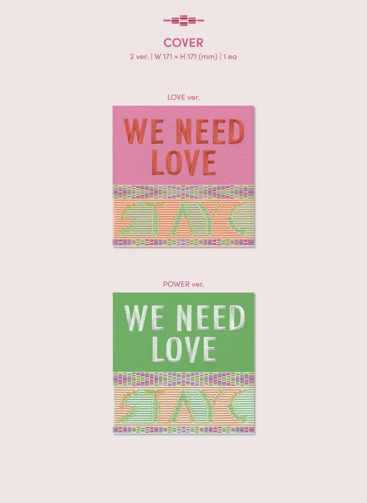 Dreamus STAYC - WE NEED LOVE 3rd Einzelalbum + gefaltetes Poster (POWER VER.), 171 x 171 mm (L200002