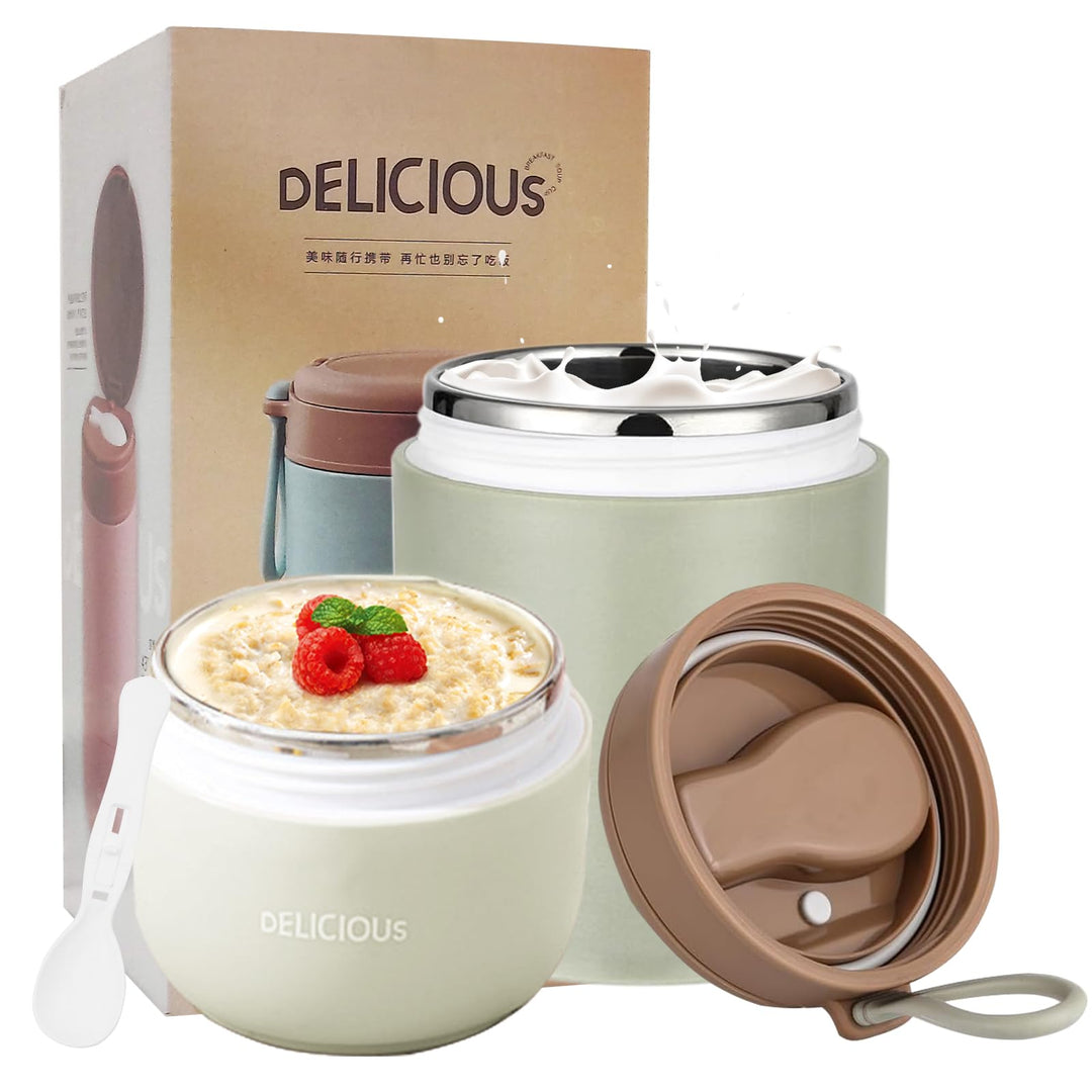 Chedin Müslibecher To Go mit Deckel, Edelstahl Porridge Becher 730ml Auslaufsicher joghurtbecher to