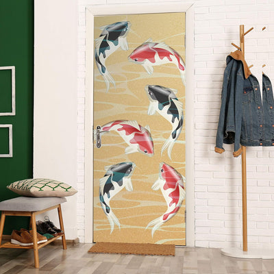 wandmotiv24 Türtapete japanische koi fische 80 x 200cm (B x H) - Dekorfolie selbstklebend Sticker fü