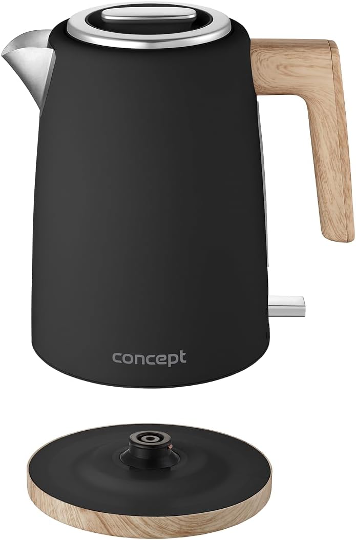 Concept RK3316 Edelstahl-Wasserkocher 1,7 l schwarz 1.7 Liter Schwarz, 1.7 Liter Schwarz
