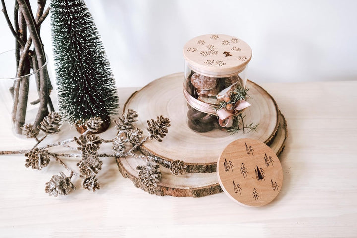 Keksdose Buchenholzdeckel graviert Weihnachtsmotiv, 4 Grössen Lebkuchen 1200ml, Lebkuchen 1200ml