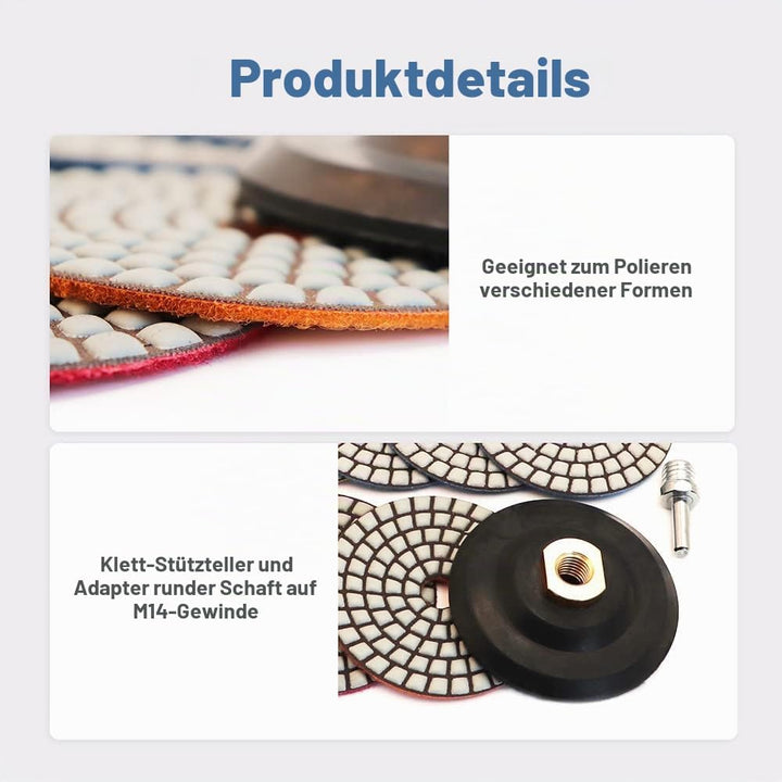 HIGHDRIL Trocken Diamant Polierscheibe - 8 Stk.(