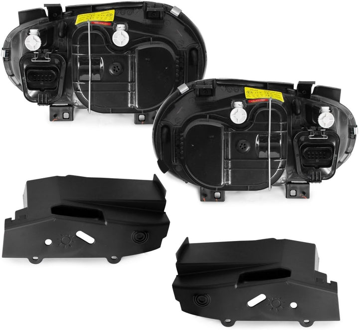 AUTO-STYLE Satz Scheinwerfer kompatibel mit Volkswagen Golf IV 1998-2003 - Schwarz - inkl. Nebelsche