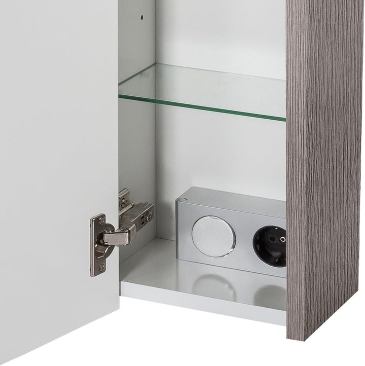Schildmeyer Spiegelschrank 133076 Trient, 70.0 x 16.0 x 75.0 cm, esche grau Dekor 70 cm Inkl. LED Be