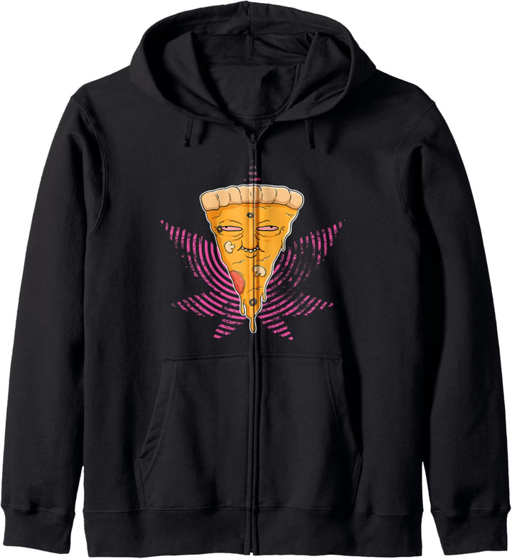 Lustige Steinpizza mit Marihuana-Gras gebacken Kapuzenjacke
