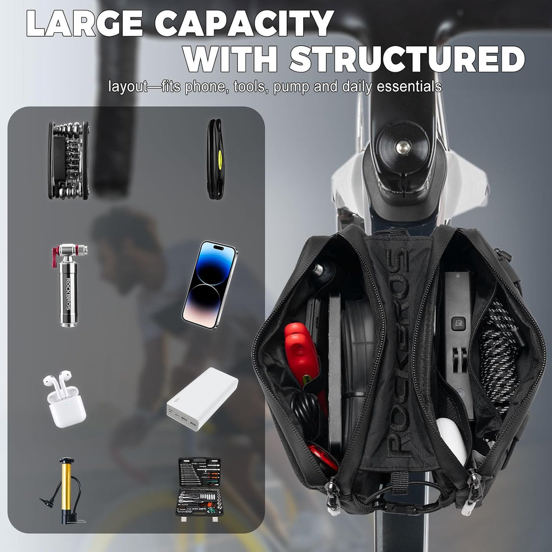 ROCKBROS Rahmentasche Fahrradtasche Oberrohr Schlankes Design mit Elastischer Seitenschnur, Fahrrad