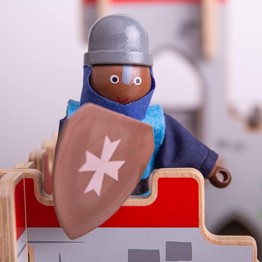 Bigjigs Spielzeug Holz Mittelalterliche Ritter - Holzpuppenhaus Figuren, Spielset